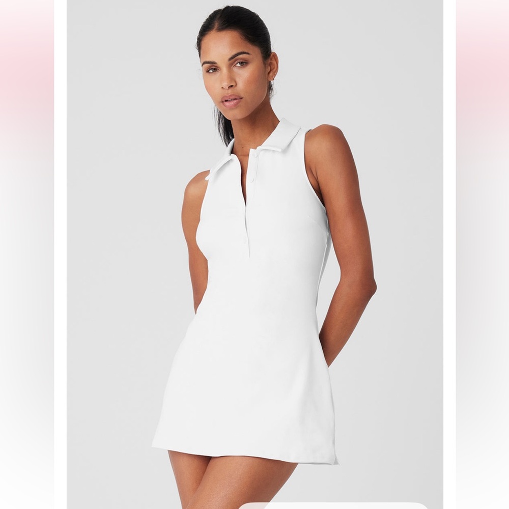 Alo Yoga Charmed Tennis Dress (White, Small)